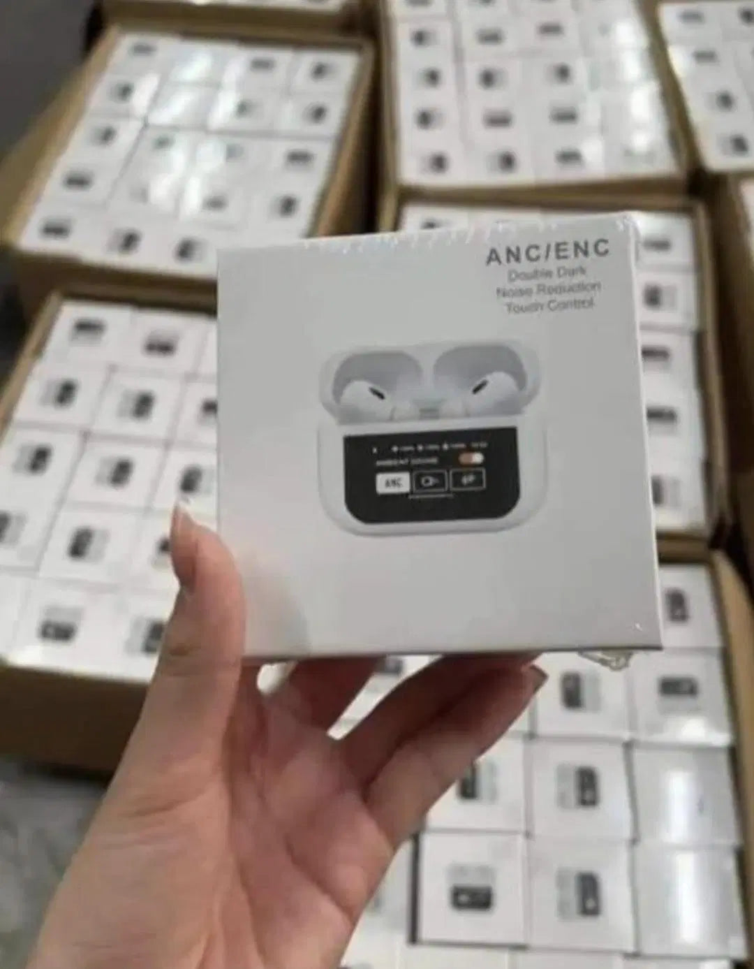 Double Dark Noise Reduction Touch Control Airpods with Hybrid Active Noise Cancellation