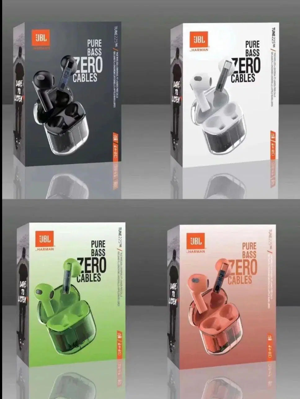 Pure Bass Wireless Airpods with Built-In Microphone & Long Battery Life