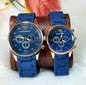 Stainless Steel Quartz Couple Watches – Set of 2 | Elegant & Unisex
