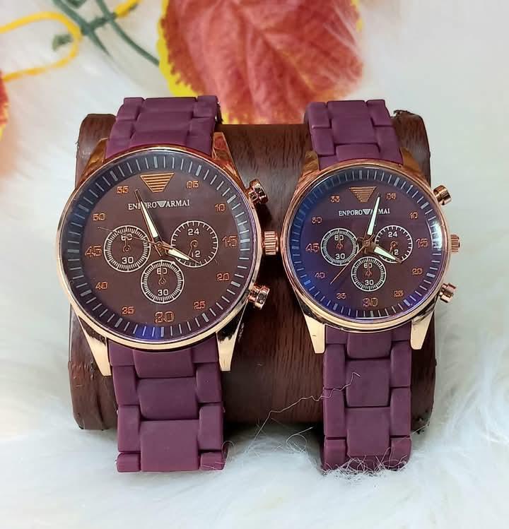 Stainless Steel Quartz Couple Watches – Set of 2 | Elegant & Unisex